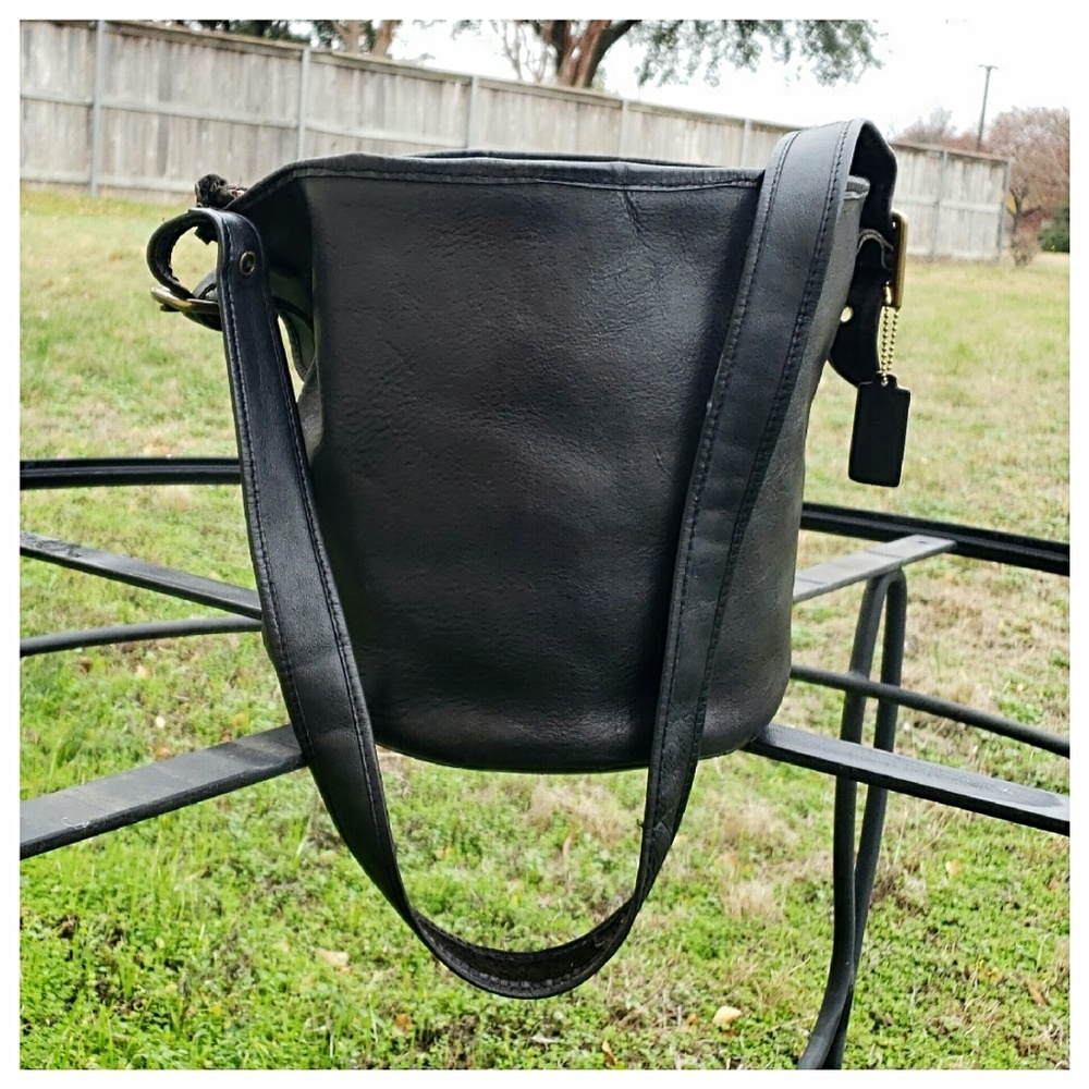Vintage Coach Leather Bucket Crossbody